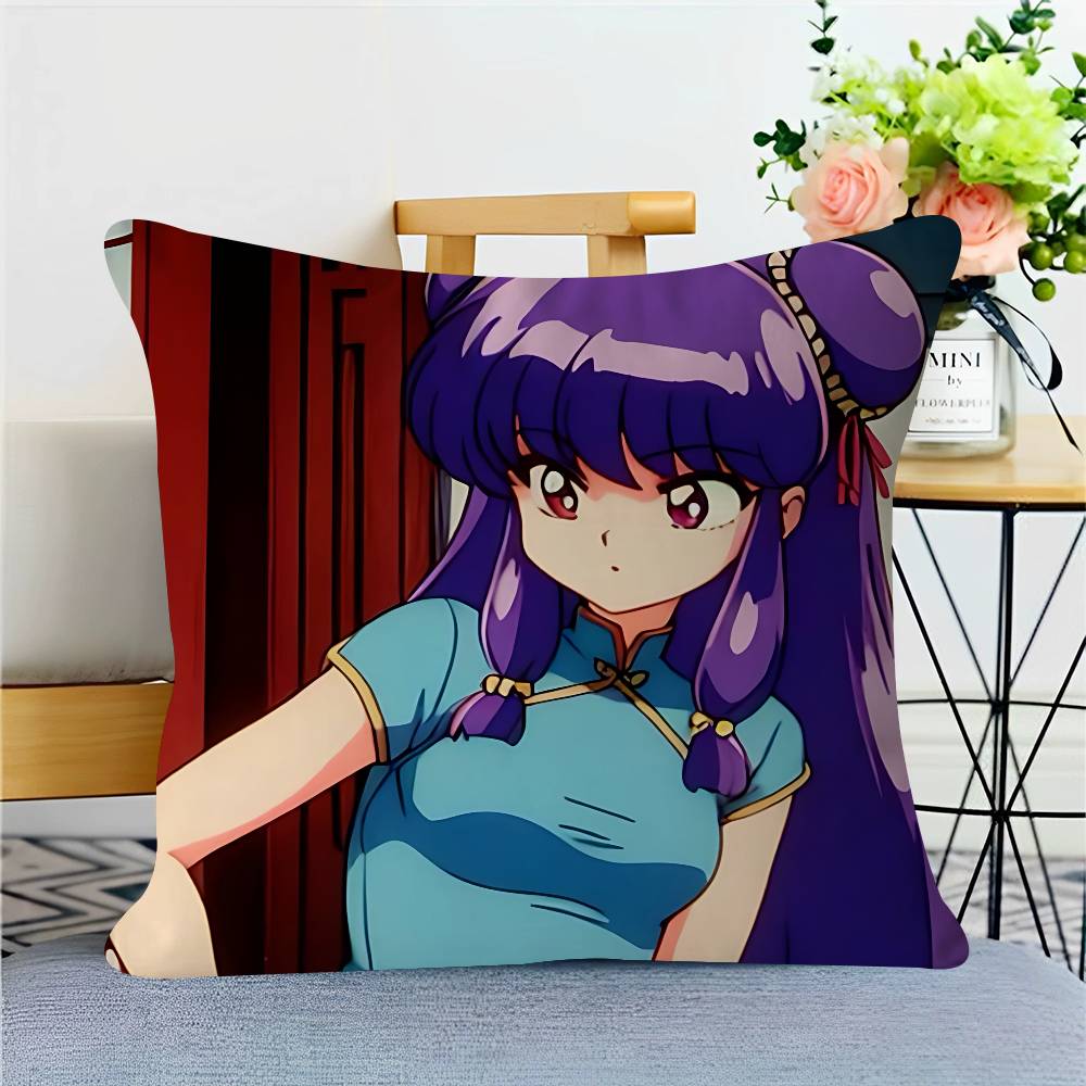 Ranma Anime Throw Pillow Cover 45x45cm Soft Cozy Cotton Outdoor Decorative Pillowcase Covers With Zipper For Couch Sofa Bedroom