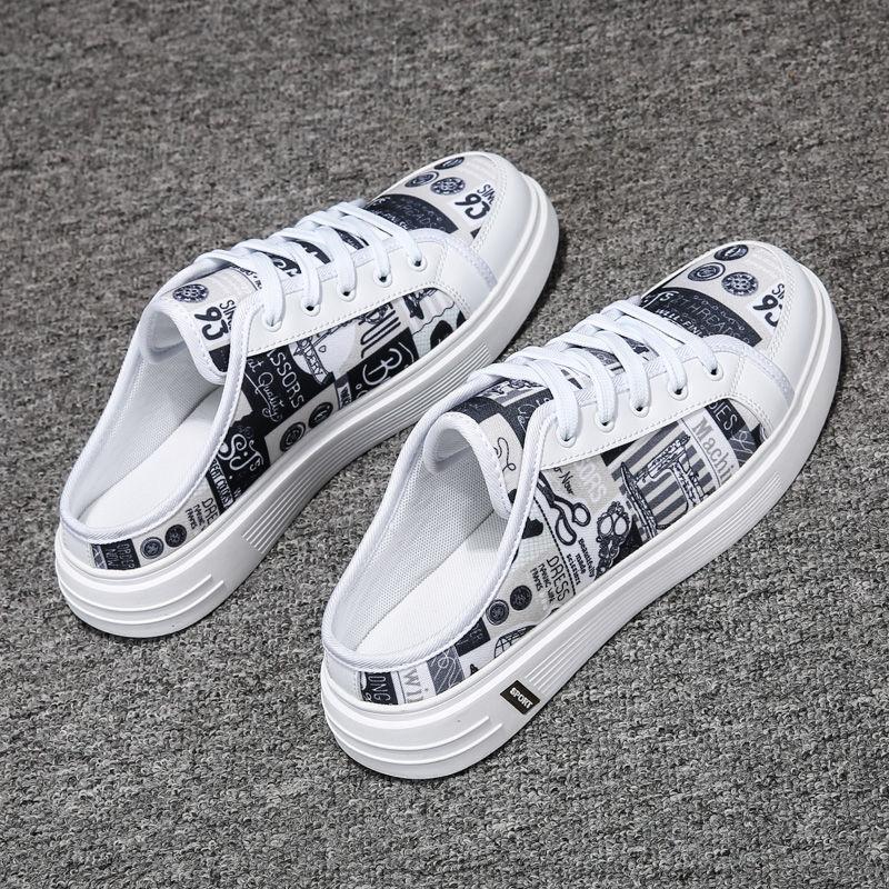 

Полутапочки, повседневная обувь, летние мужские сандалии на каблуке меньше одной ноги, дышащие верхние полутапочки, универсальные сандалии с запахом 39 белый