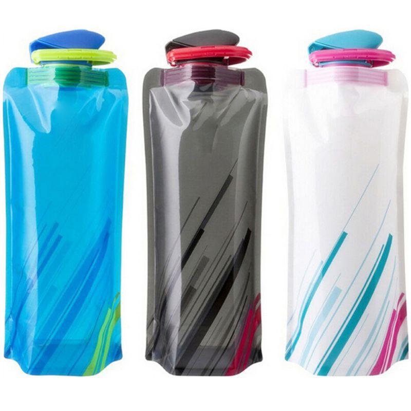 700 ml Pěší turistika Kempování Opakovaně použitelný přenosný ultralehký outdoorový sport Drop Transport Vodní vaky Skládací měkký vak na vodu