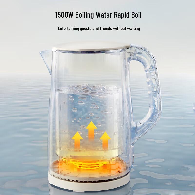 SUPOR 1.5L 304 Stainless Steel Double-Layer Electric Kettle