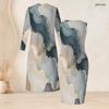 Women Plus Size Printed Two Piece Set Long Sleeve Open Front Cardigan Sleeveless Bodycon Dress