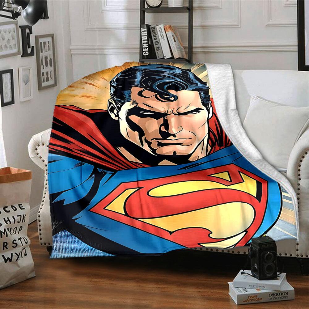 1ks Flanelová deka Superman Měkká, hřejivá a útulná na pohovku, postel, do kanceláře a na cesty Všestranný dárek pro každé roční období, Vánoční dárek