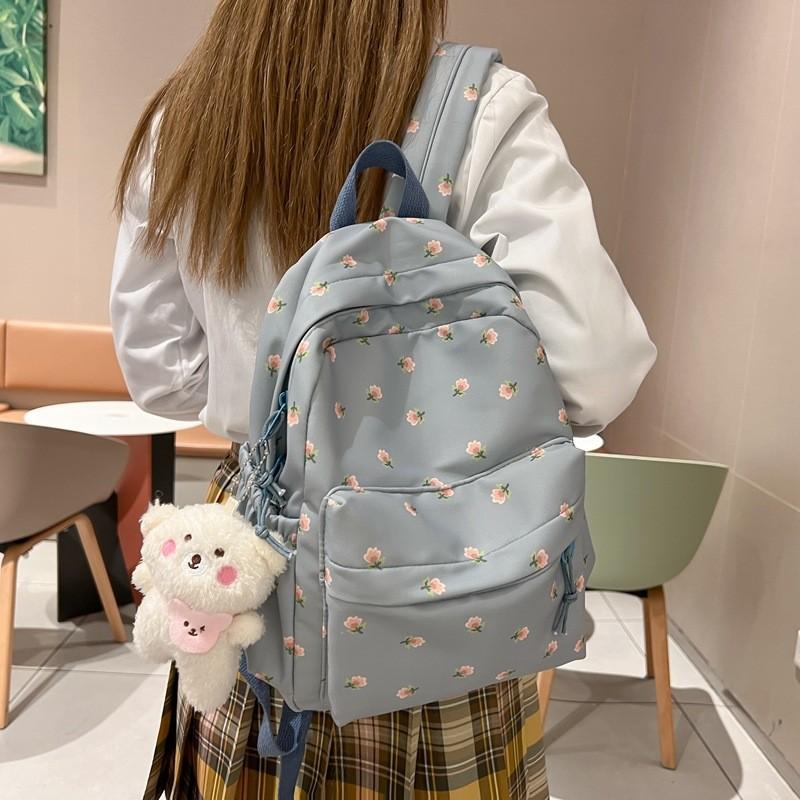 Pattern Simple Flower Student Leisure Backpacks For School And Daily Use