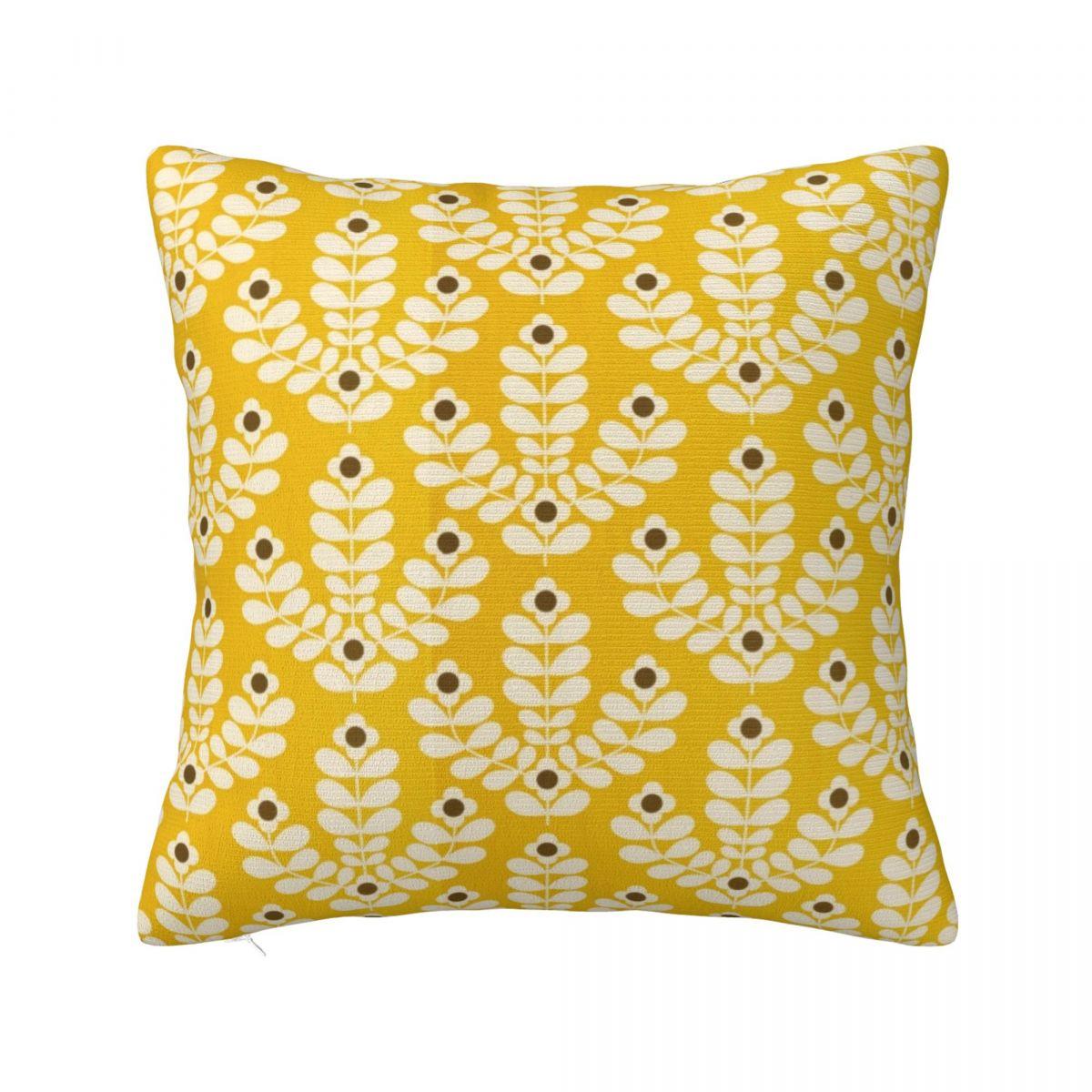 Orla Kiely Abstract Jeneverbes Tak Bloemen Vierkante Kussensloop Kussenhoes Kussensloop Sierkussenhoes Huisbank Woonkamer Peach skin 18*18(CM)-1Pcs