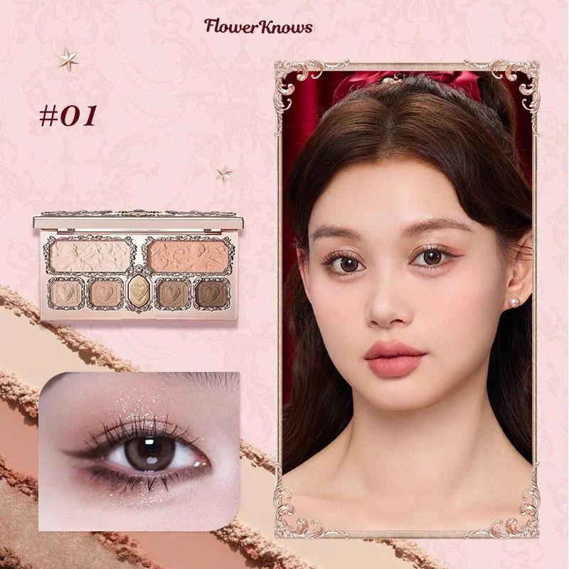 Little Angel Flower Knows Eyeshadow Palette Eye Glitter Make Up Palette Long Lasting 9 Color Eye Shadow For Girl And Women