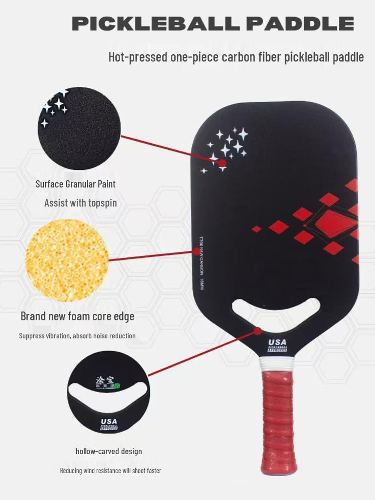 Smiley Face Professionelles T700 Carbonfaser Pickleball Schläger Set