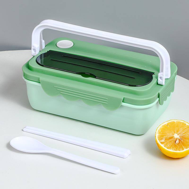 Разделенный пищевой прямоугольный студенческий ланч-бокс с герметичным уплотнением может быть офисным ланч-боксом с микроволновой печью 20512575 зелёный 949₽