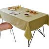 Tablecloth Waterproof And Oil-Proof Leave-In Rectangular Meal Cotton And Linen Tablecloth Solid Color Living Room Tea Table Coffee Table Solid Color