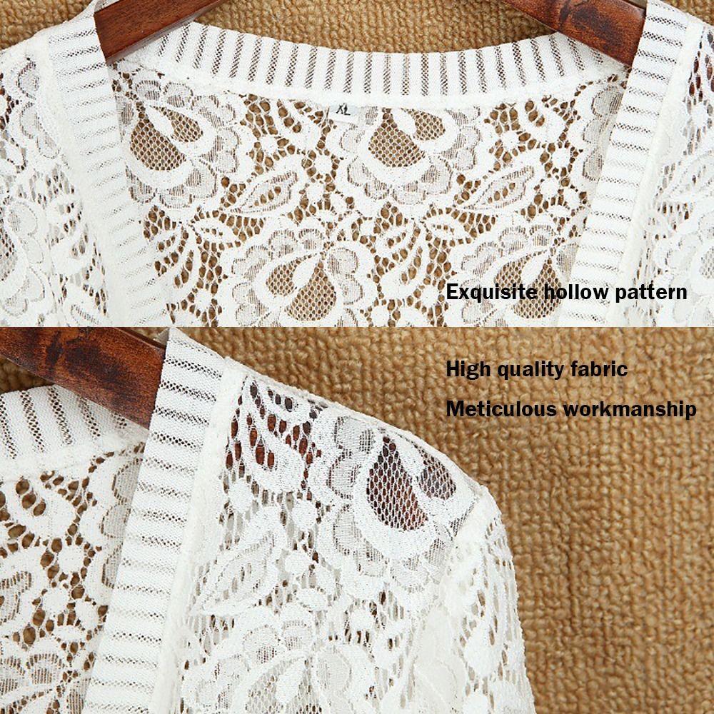 Atmungsaktiver Spitzen-Schal Mehrfarbig Dünner Mantel Kurze Oberbekleidung Sonnenschutzkleidung Damen