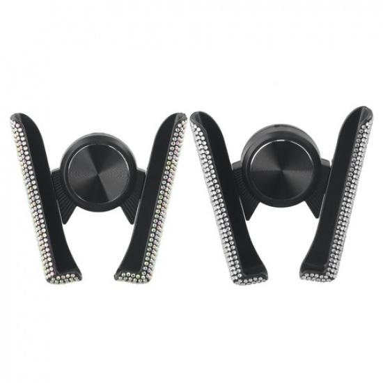Handcrafted Rhinestone Car Phone Holder Secure Fit 360 Degree Rotation