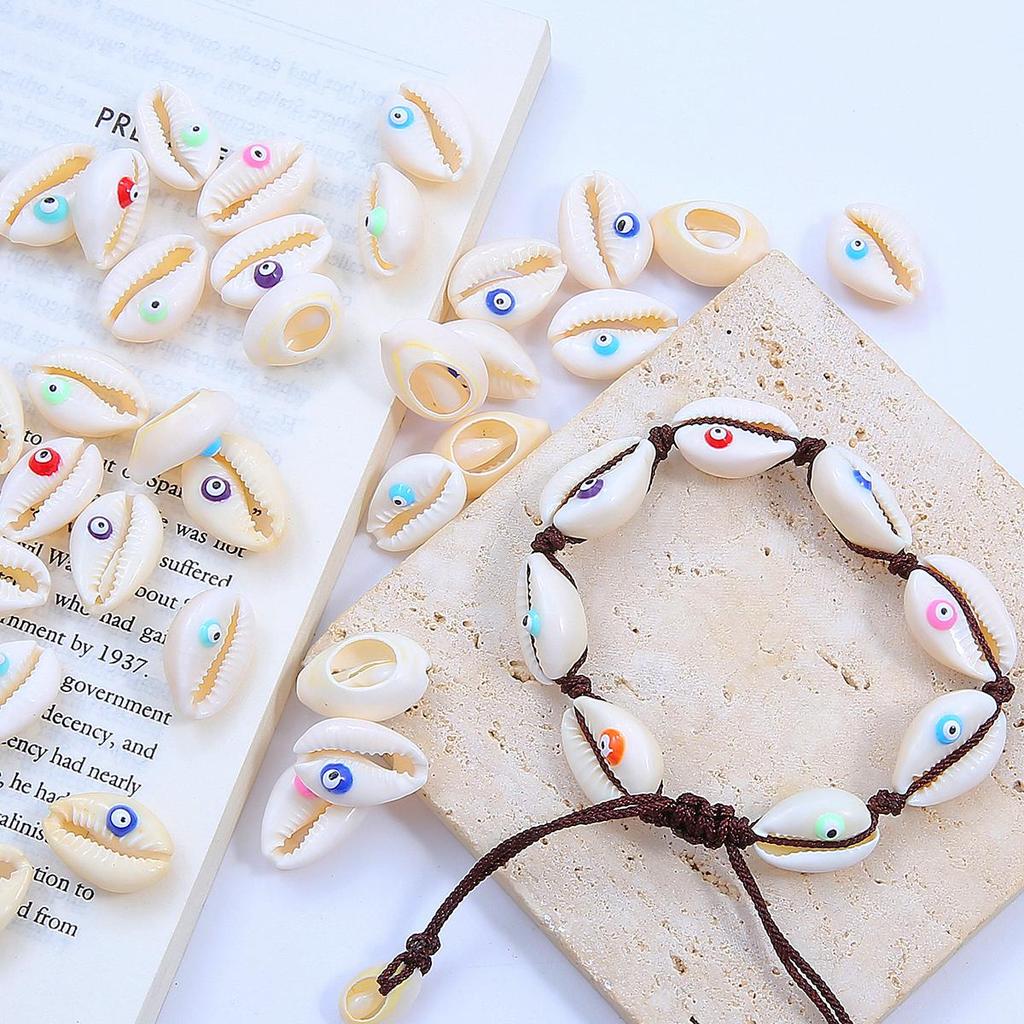 16-22mm 10pcs Natural Sea Shells Eye Loose Beads DIY Necklace Bracelet Accessories