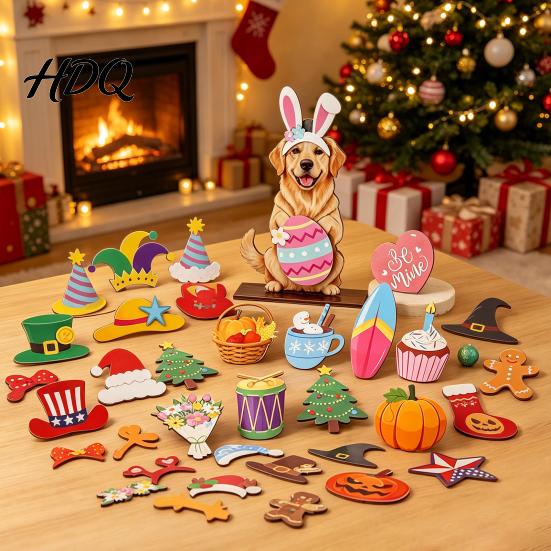 Acrylic Christmas Ornament Advent Calendar 2026 Dog/Cat Moments 24 Days Countdown Small Surprise with Accessories Collectible Gifts for Holiday Home
