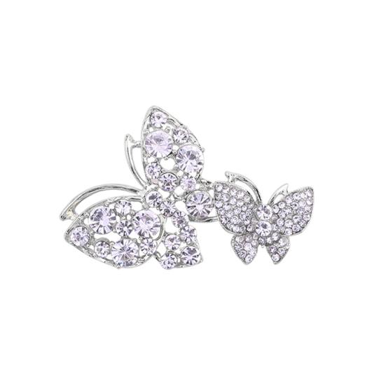 Broche élégante en forme de papillon pour femmes, strass brillants incrustés, collier de costume, châle, Cardigan, Badge, accessoires bijoux