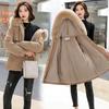 New winter Korean version medium and long lamb wool, thickened large size loose cotton clothes women's tide