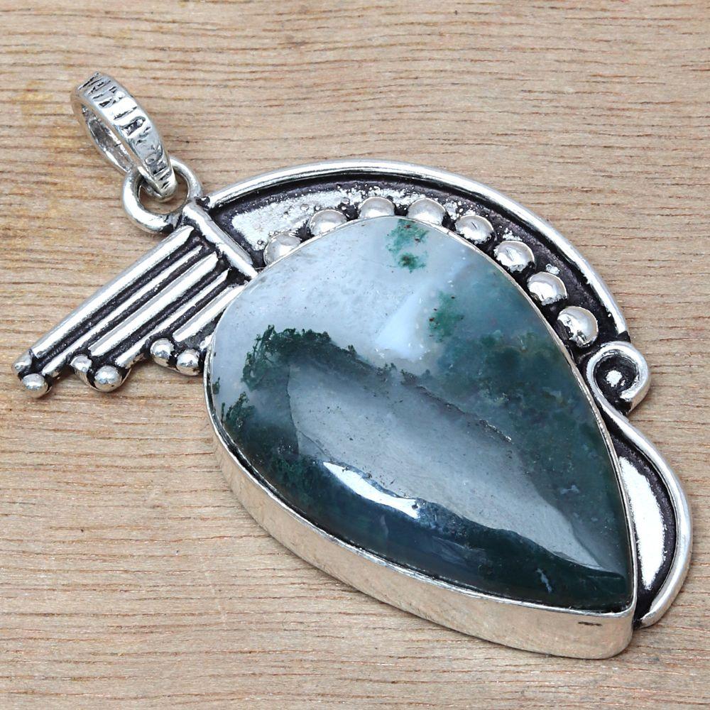 Necklace Malinga Jasper Gemstone Handmade Silver Jewelry 2"