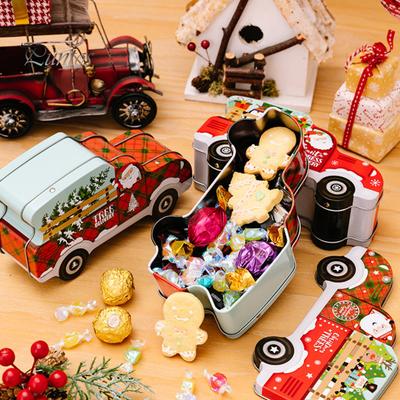 Weihnachts-Süßigkeitsschachtel, exquisites Cartoon-Auto-Design, schmiedeeiserne Geschenkverpackungsbox für Festival-Party-Dekoration