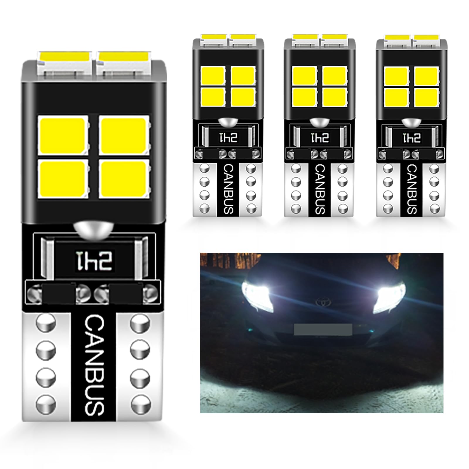 Aunvista T10 LED Explosive Light 4 Bulbs 6500K Car LED