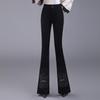 Women's High Waist Slim Fit Black Flared Pants - Spring/Summer 2023 Collection