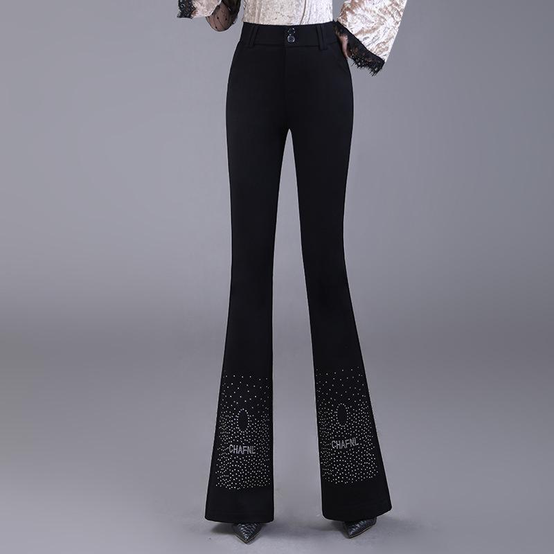 Women's High Waist Slim Fit Black Flared Pants - Spring/Summer 2023 Collection