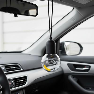 90mm Mini Bulb Car Pendant Hanging Ornament With Yellow Accent Small Clear Decorative Bulb For Car Rearview Mirror Interior