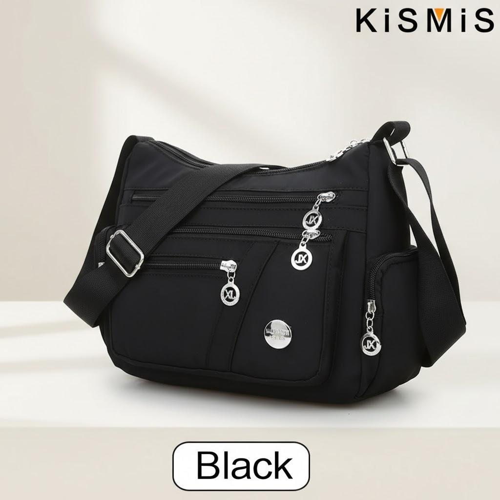 

Fashion Women Waterproof Crossbody Bag Casual Single Shoulder Handbag Messenger Bag Oxford Material чёрный