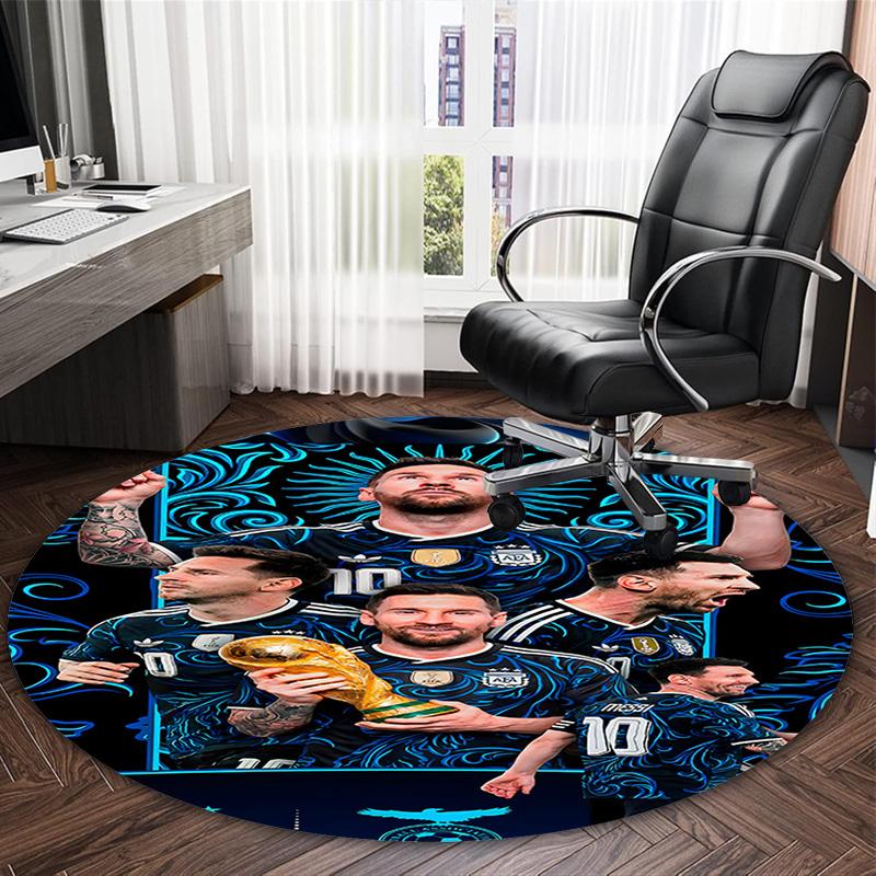 1pc M-Messi4 Carpet, Round Rug, Comfortable, Suitable for Entryways, Living Rooms, Office, And Bedrooms, Christmas Decoration