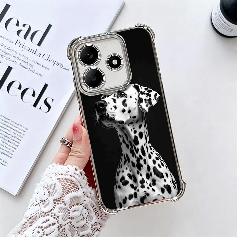 

Dalmatian Cute Dog Plating Phone Case For Xiaomi Redmi Note 14 15 Pro Plus 13 12 11 11S 11T 10 9S 9 5G Anti-Fall Airabag Cover Redmi Note 9S
