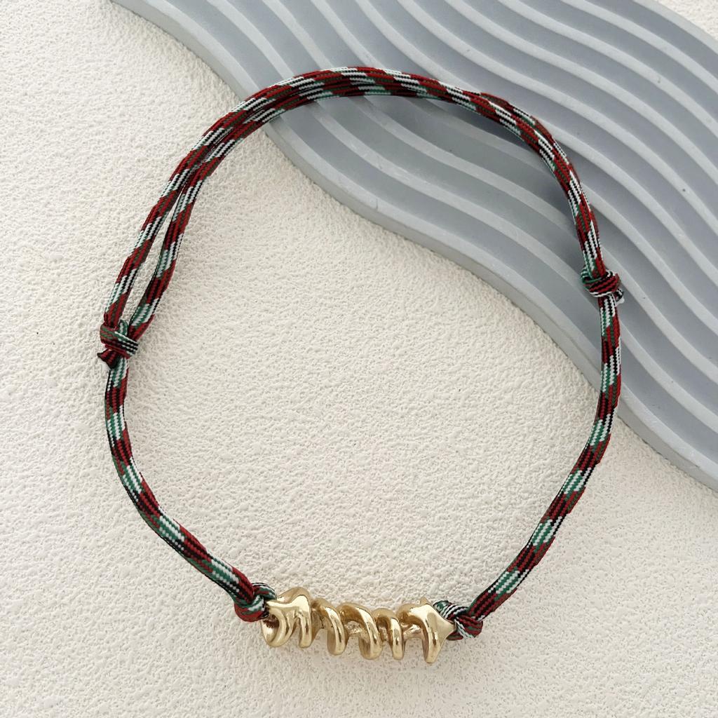 A Simple and Fashionable Geometric Pendant Women's Necklace with a Multi-color Woven Rope In a Personalized and Trendy Style