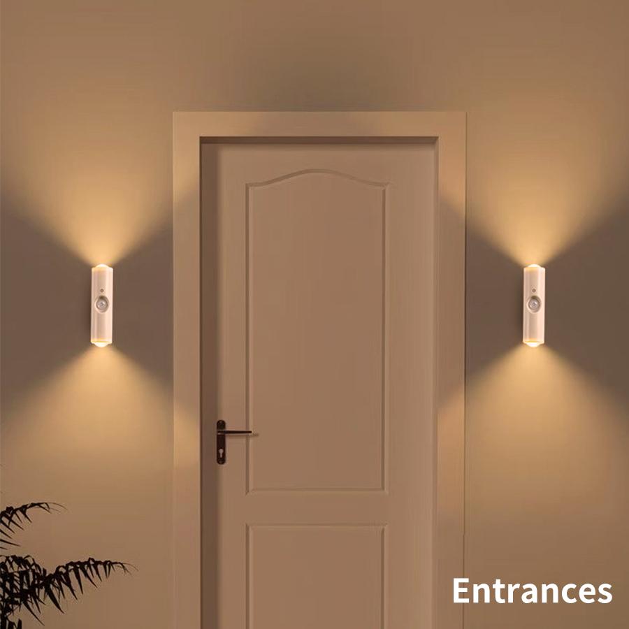 Rechargeable Magnetic Led Wall Lamp White RGB Color Wireless Night Light Human Body Sensor Light Sunset Projection Ambient Light