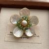 Natural Baroque Pearl Flower Brooch High-End Light Luxury Natural Pearl Warm Temperament Jacket Delicate Pin