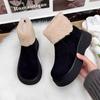 Winter Chunky Platform Heels Women Snow Boots Concise Height Increase Shoes Warm Cotton Short Booties Shoes Zapatos Mujer