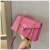 Crocodile Patterned Chain Women's Bag, Trendy Korean Version, Single Shoulder Crossbody Women's Bag, Small Square Bag