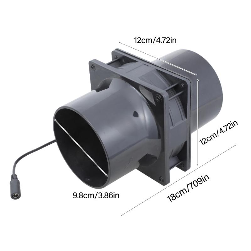 Hohe Luftströme 12V Lüfter mit abnehmbarem ABS-Gehäuse für Growzelte, Serverkühlung und DIY-Anwendungen