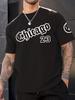 Summer Chicago Men's Loose Breathable Round Neck T-shirt with 23 Digital Racing Printed Pattern, Passionate Daily Life Top
