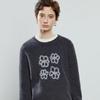 Chuyu Women's Retro Floral Jacquard Round Neck Sweater