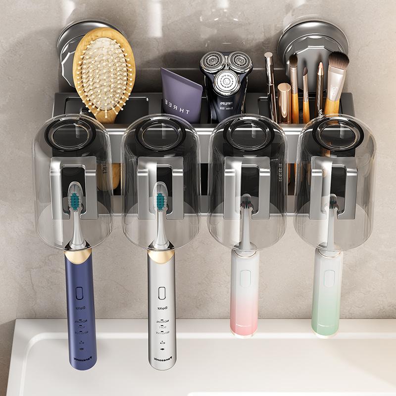 Suction Cup, Toothbrush Holder, Bathroom, Mouthwash Cup, Shelf, No Punching, Brushing Cup, Wall-mounted Teeth, Toothpaste, Electric Teeth