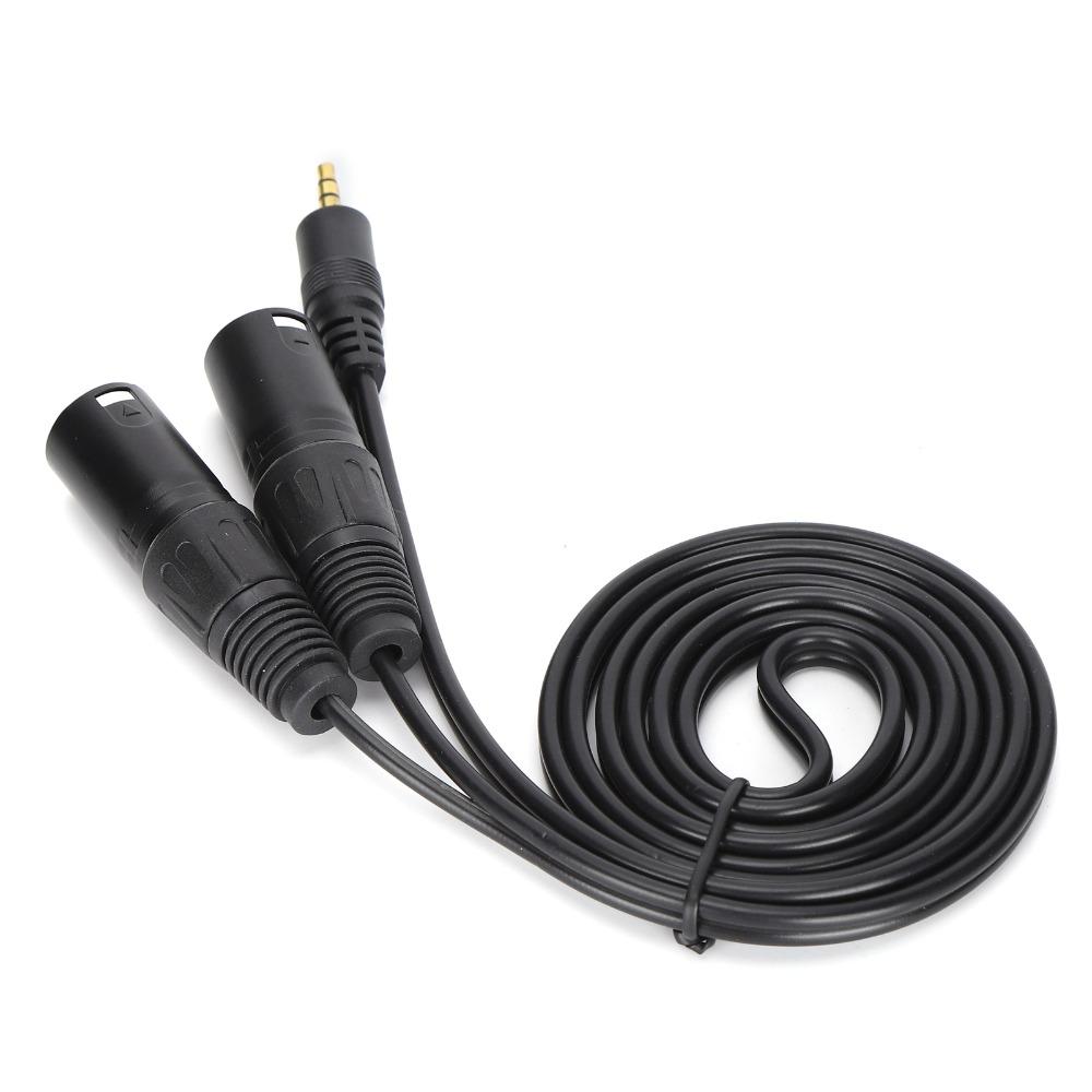 Plug and Play Microphone Cable 1/8 Inch To 3-Core Double XLR Interconnect Patch Cord Studio Use