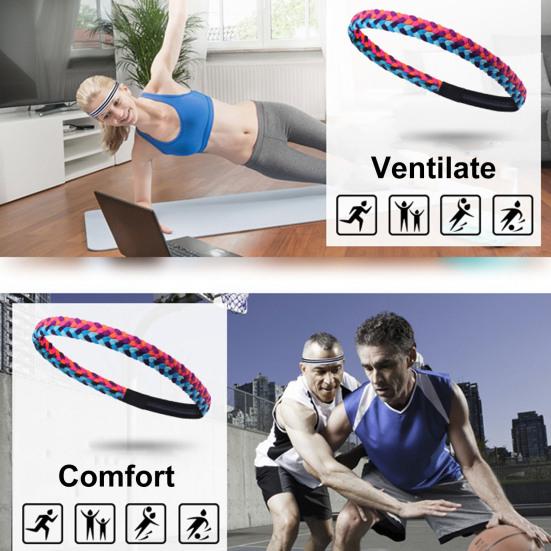 Sports Headband Great Sweat Absorption Capacity High Elastic Stretch Soft Non-slip Breathable Braided Colorful Reusable Pilates Workouts Headband