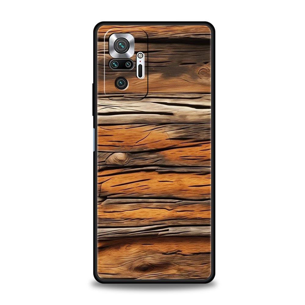Luxury Vintage Wood Grain Pattern Phone Case Cover for Redmi 14C 13C 12 10C Note 14 13 12 10 11 Pro Plus K40 Pro Plus Soft TPU