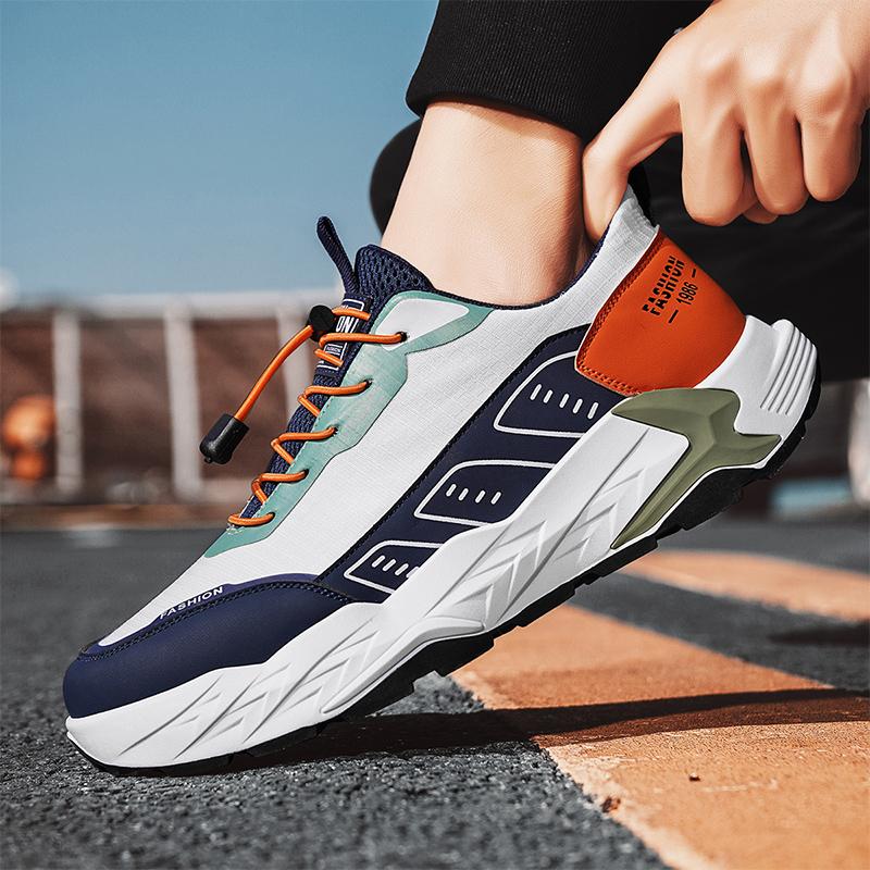Fashion Mens Sports Shoes Leather Casual Comfortable Walking Shoes Outdoor Sports Breathable Lightweight Sneakers for Man