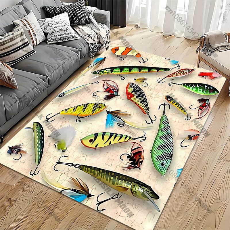 

15 Sizes Colored fishhook Area Rug,Carpet for Living Room Bedroom Sofa Doormat Decoration,Non-slip Floor Mat outdoor rug 40x60cm