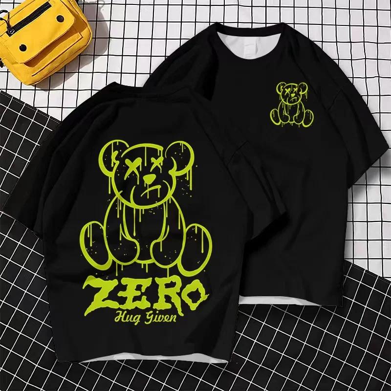 2024 nowy męski letni t-shirt z nadrukiem anime w dużych rozmiarach męski letni luźny casualowy t-shirt bawełniana odzież męska topy