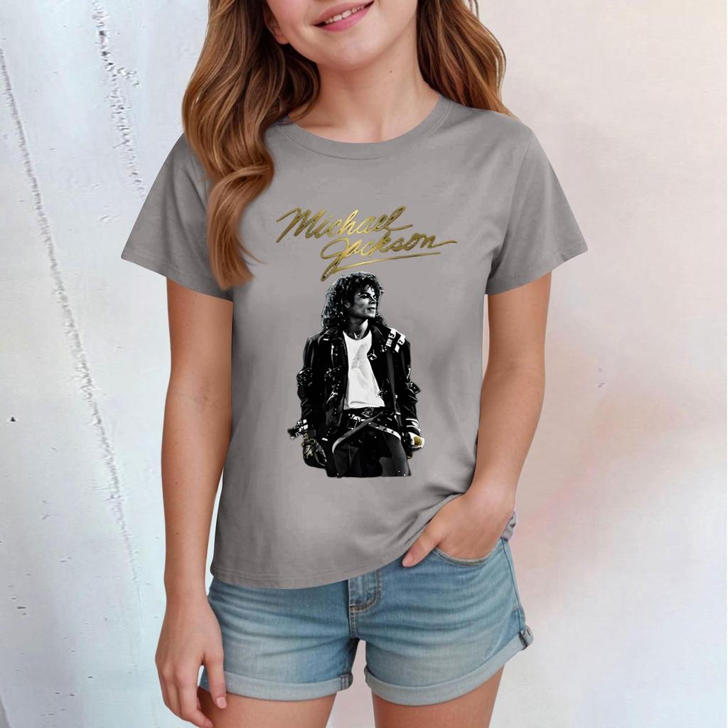 Kids Print Round Neck Short Sleeve Casual T-shirt