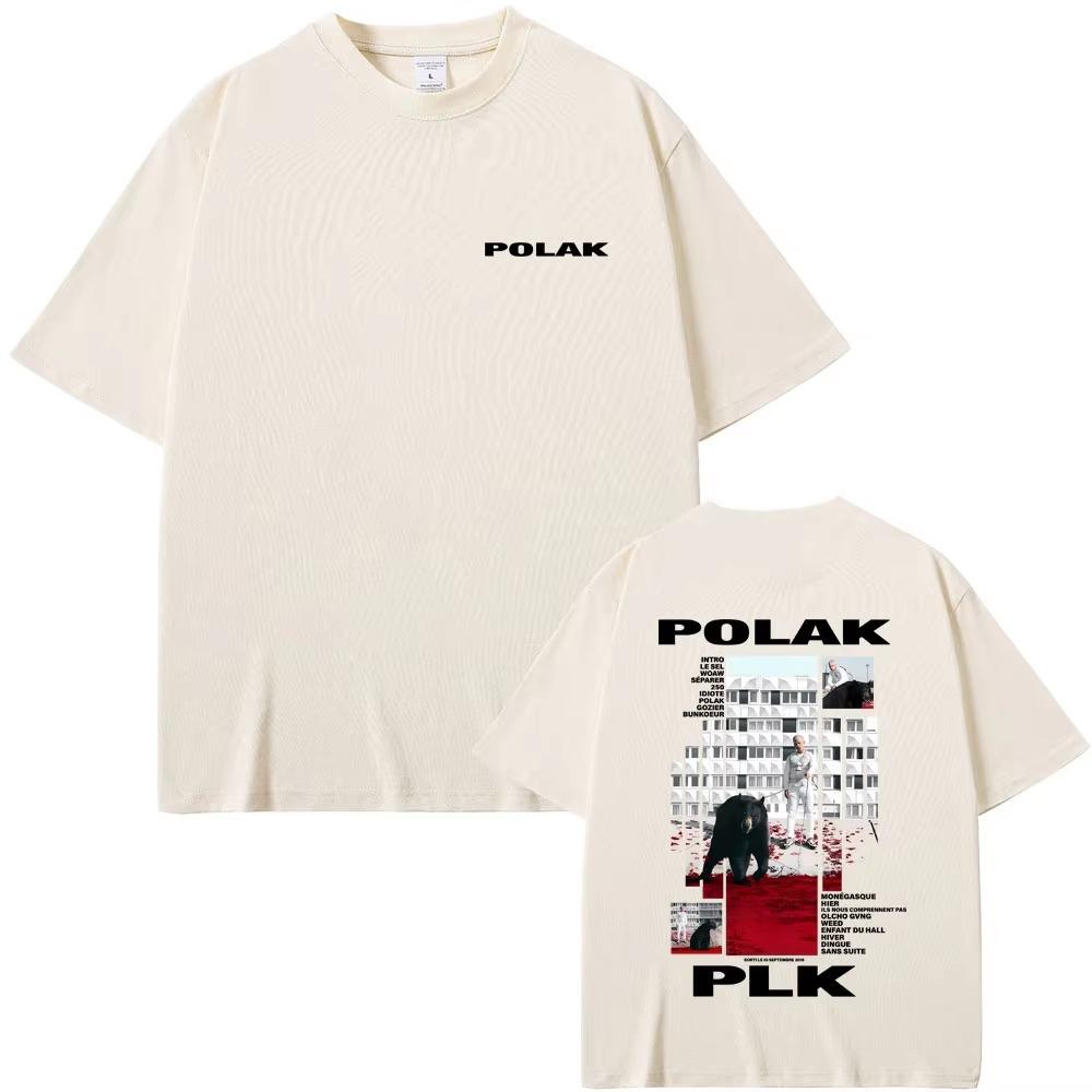 Rapper Plk Polak Graphic T-shirt Men Women Hip Hop Fashion Pop Music T-shirts Men's Casual  Vintage T Shirts Streetwear