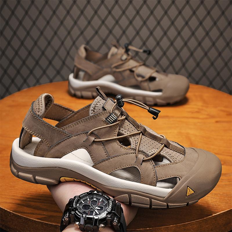 Summer Men's Sandals Baotou Slippers Beach Sandal Wading Shoes for Men Outdoor Breathable Non-slip Sandals