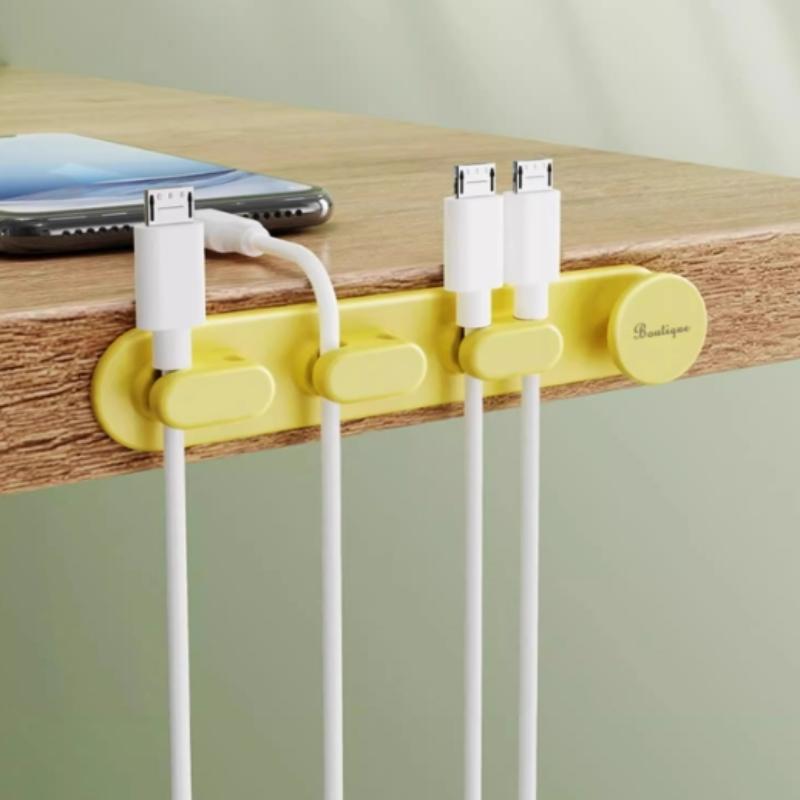 Desktop Cute Cable Organizers Holder Clip Desk Tidy Organiser Selfadhesive Wall Mounted Cable Management Office Wire Cord Holder
