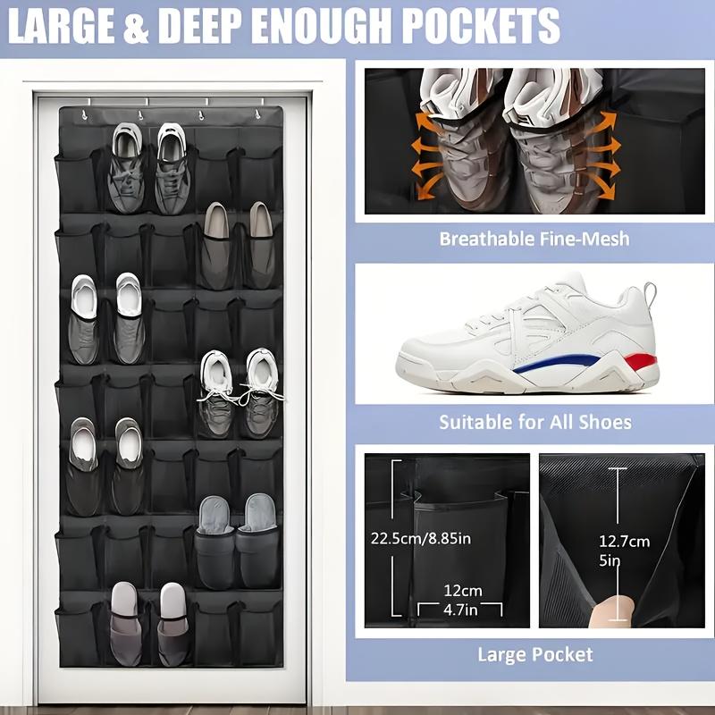 Space-Saving Shoe Organizer For Doors - Large Capacity, Anti-Slip Mesh Hanging Storage Rack, Suitable For Sports Shoes And Shoes