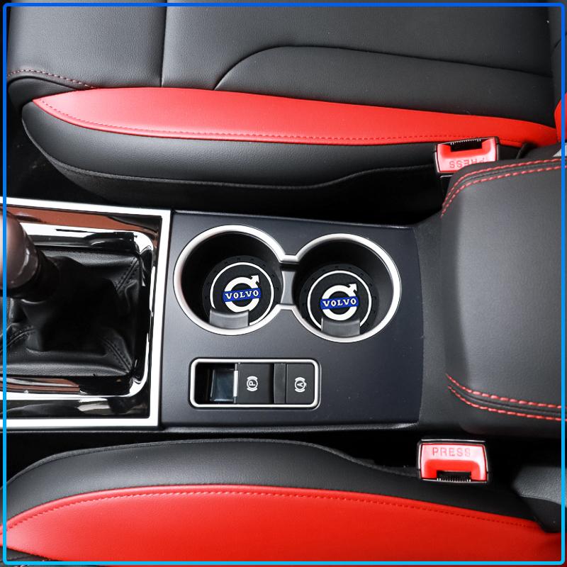 Auto Logo Car Waterproof Pads Water Cup Slot Anti-Skid Pads Parts For Volvo XC60 XC90 S60 S80 S40 V40 V60 V70 V50 XC70