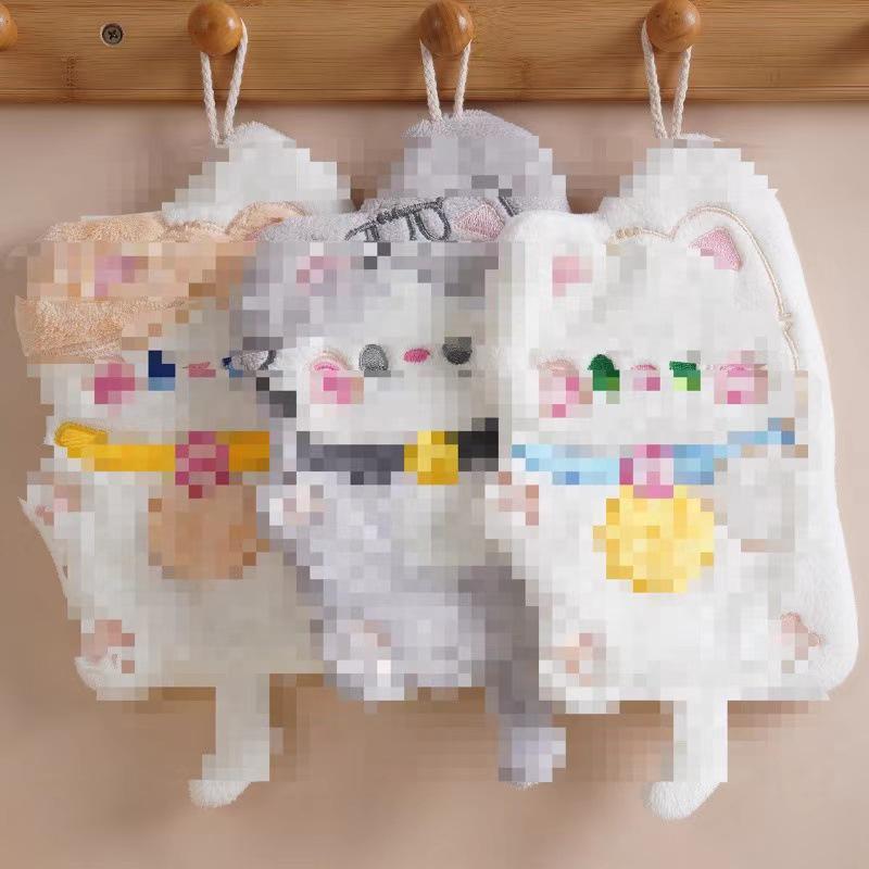 Asciugamano da appendere in pile di corallo capibara - Carino, assorbente, morbido, ideale per la cucina e per i bambini.
