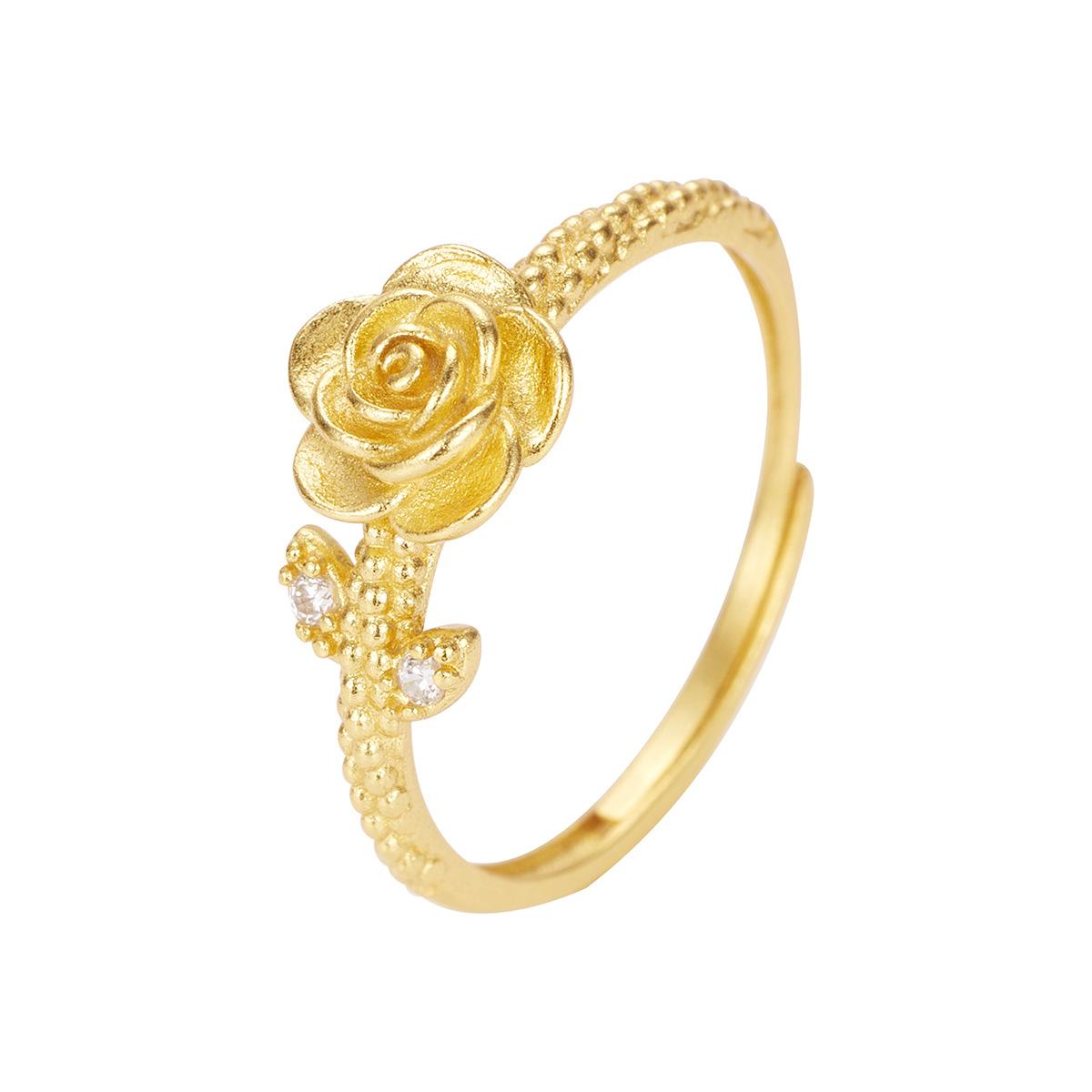 

Кольцо с розой из стерлингового серебра S925, женское винтажное кольцо с розой, камелия, регулируемое adjustable opening